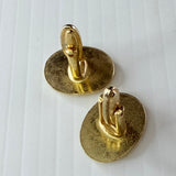 Vintage Gold Tone Mother Of Pearl Men’s Cufflinks Oval Toggle Back West Germany