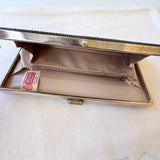 Vintage Gold Crest Black Beaded Clutch Purse Made In Australia