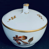 Vintage Royal Copenhagen Fine Bone China Lidded Sugar Pot Brown Iris Pattern