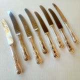 8 x Vintage English Silver Plate Entree Knives Philip Marks EPNS Kings Pattern