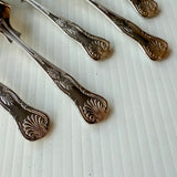 8 x Vintage English Silver Plate Tea Spoons by Philip Marks of Sheffield Kings Pattern EPNS