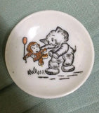 Vintage Miniature Made In Japan Ceramic Trio Monkey Elephant Plate Cup Sugar