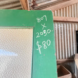 Edwardian Era Wooden External Door With Glass Plus Lock With Key