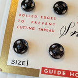 Vintage New Old Stock 1940s UK Newey’s Rustless Snap Fasteners Packet of 12 Black Size 1