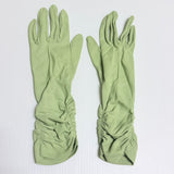 Vintage Dents Australia 1950s Long Green Gloves Elastic Ruching