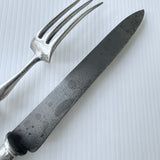 Vintage Christofle France 2 Piece Carving Set Steel & Silver Plate Rococo Pattern