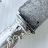 Vintage Christofle France 2 Piece Carving Set Steel & Silver Plate Rococo Pattern