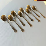 8 x Vintage English Silver Plate Soup Spoons by Philip Marks of Sheffield Kings Pattern EPNS
