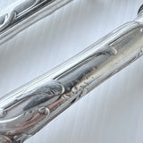 Vintage Christofle France 2 Piece Carving Set Steel & Silver Plate Rococo Pattern