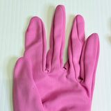 Vintage Mambo 1950s 1960s Long Deep Pink Nylon Gloves Elastic Ruching Small Size 7.5