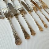 8 x Vintage English Silver Plate Fish Knives & Forks by Philip Marks of Sheffield Kings Pattern EPNS