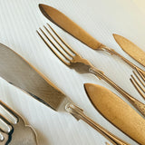 8 x Vintage English Silver Plate Fish Knives & Forks by Philip Marks of Sheffield Kings Pattern EPNS