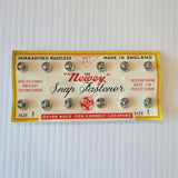 Vintage New Old Stock 1940s UK Newey’s Rustless Snap Fasteners Packet of 12 Silver Size 1