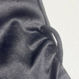Vintage 1950s Long Black Satin Fabric Gloves Elastic Gathered At Side Wrist Small Size