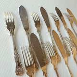8 x Vintage English Silver Plate Fish Knives & Forks by Philip Marks of Sheffield Kings Pattern EPNS