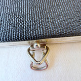 Vintage Gold Crest Black Beaded Clutch Purse Made In Australia