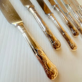 8 x Vintage English Silver Plate Entree Knives Philip Marks EPNS Kings Pattern