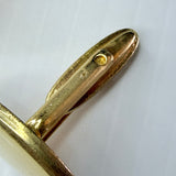 Vintage Gold Tone Mother Of Pearl Men’s Cufflinks Oval Toggle Back West Germany