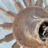 Pair Of Large Steel Wheels For Garden Art By Bettendorf Wheel Co of Davenport, Iowa - PICKUP ONLY, NO SHIPPING!!!