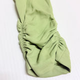 Vintage Dents Australia 1950s Long Green Gloves Elastic Ruching