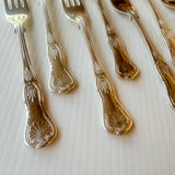 8 x Vintage English Silver Plate Entree Forks Philip Marks EPNS A1 Kings Pattern