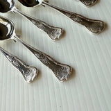8 x Vintage English Silver Plate Tea Spoons by Philip Marks of Sheffield Kings Pattern EPNS