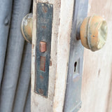 Edwardian Era Wooden Door With Very Unique Arts & Crafts/Art Nouveau Brass Door Plates - PICKUP ONLY - NO SHIPPING