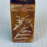 Vintage Chinese Shoushan Hand Carved Beast Stone Seal Stamp
