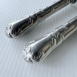 Vintage Christofle France 2 Piece Carving Set Steel & Silver Plate Rococo Pattern