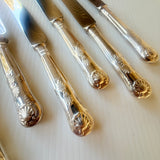 8 x Vintage English Silver Plate Entree Knives Philip Marks EPNS Kings Pattern