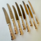 8 x Vintage English Silver Plate Dinner Knives Philip Marks EPNS Kings Pattern