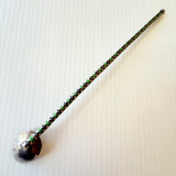 Vintage Silver And Cloisonne Enamel Handle Iced Tea Spoon Straw Sipper Swizzler