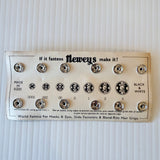 Vintage New Old Stock 1940s UK Newey’s Rustless Snap Fasteners Packet of 12 Silver Size 1