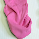 Vintage Mambo 1950s 1960s Long Deep Pink Nylon Gloves Elastic Ruching Small Size 7.5
