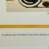 Vintage US Automobile Quarterly Car Portrait Poster The Model A Ford Colour 1978