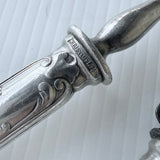 Vintage Christofle France 2 Piece Carving Set Steel & Silver Plate Rococo Pattern