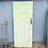 Edwardian Era Wooden Door With Very Unique Arts & Crafts/Art Nouveau Brass Door Plates - PICKUP ONLY - NO SHIPPING