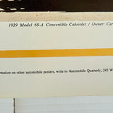 Vintage US Automobile Quarterly Car Portrait Poster The Model A Ford Colour 1978