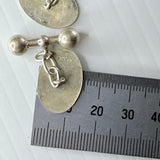 Vintage Sterling Silver Gentleman’s Chain Cufflinks Oval Blank For Engraving