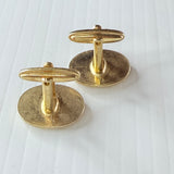 Vintage Gold Tone Mother Of Pearl Men’s Cufflinks Oval Toggle Back West Germany