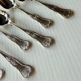8 x Vintage English Silver Plate Tea Spoons by Philip Marks of Sheffield Kings Pattern EPNS