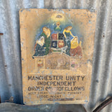 Vintage Handpainted Sign Manchester Unity Independent Order Of Oddfellows