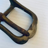 Antique/Vintage Heavy Brass Buckle Off Leather Horse Harness For Leatherwork Or Belt Upcycle