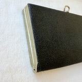 Vintage Gold Crest Black Beaded Clutch Purse Made In Australia