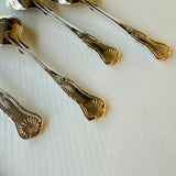8 x Vintage English Silver Plate Soup Spoons by Philip Marks of Sheffield Kings Pattern EPNS