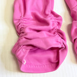Vintage Mambo 1950s 1960s Long Deep Pink Nylon Gloves Elastic Ruching Small Size 7.5