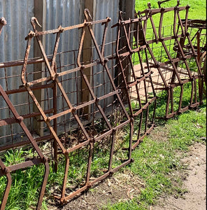 Antique Heavy Rustic Blacksmith Made Harrows For Garden Or Yard Art Display