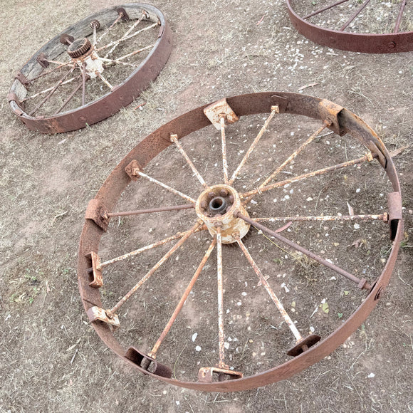 Pair Of Very Large Steel Wheels - PICKUP ONLY - NO SHIPPING!!