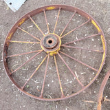 A Large & Heavy Pair Of Old Machinery Wheels - PICKUP ONLY - NO SHIPPING