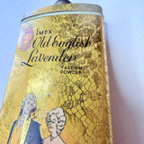 Tall Vintage Imex Old English Lavender Talcum Talc Powder Tin